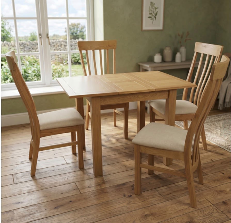 Oak 80cm extension dining set